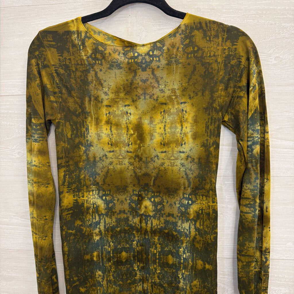 AMB Green Print Long Sleeve Top One Size