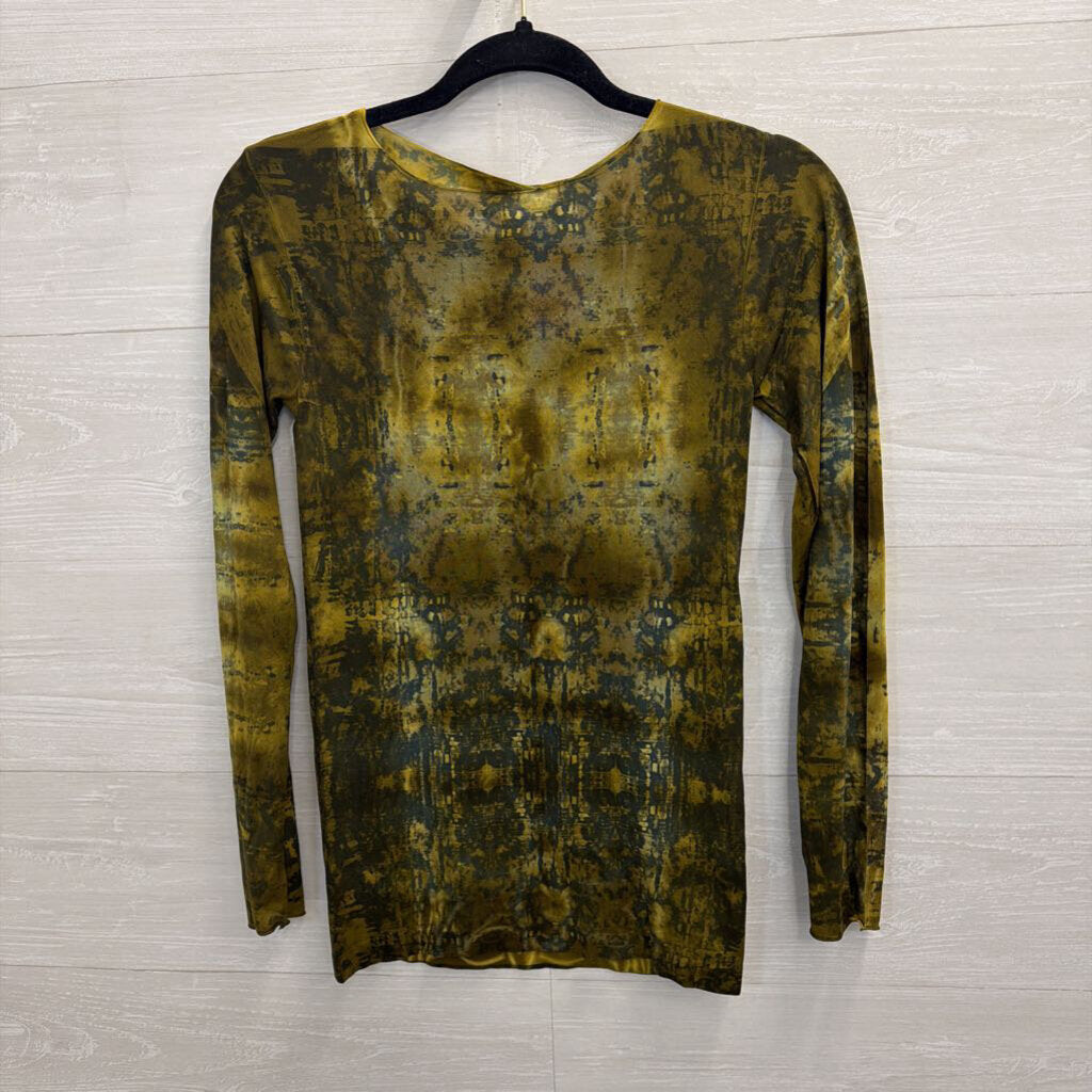 AMB Green Print Long Sleeve Top One Size