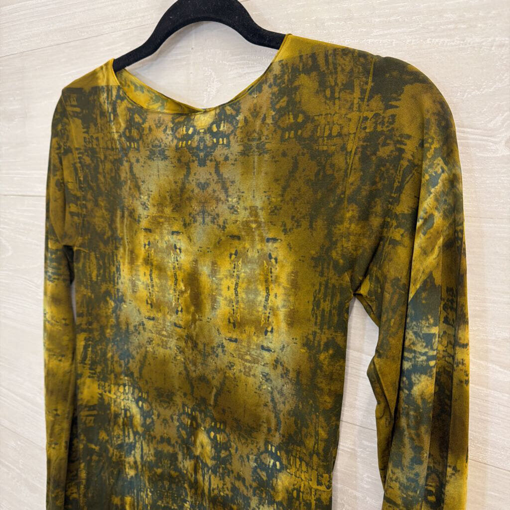 AMB Green Print Long Sleeve Top One Size