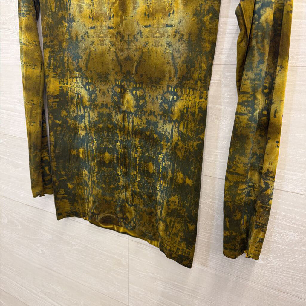 AMB Green Print Long Sleeve Top One Size