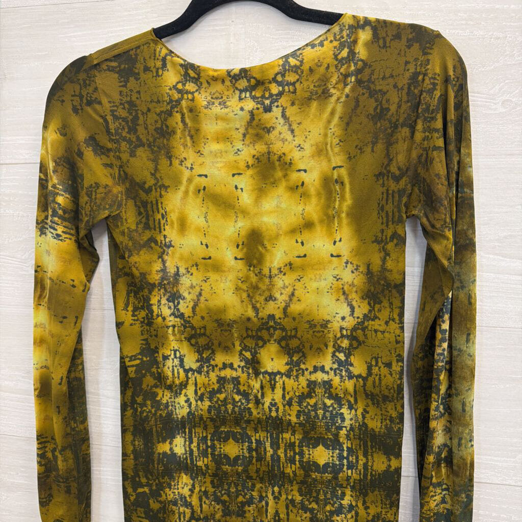 AMB Green Print Long Sleeve Top One Size