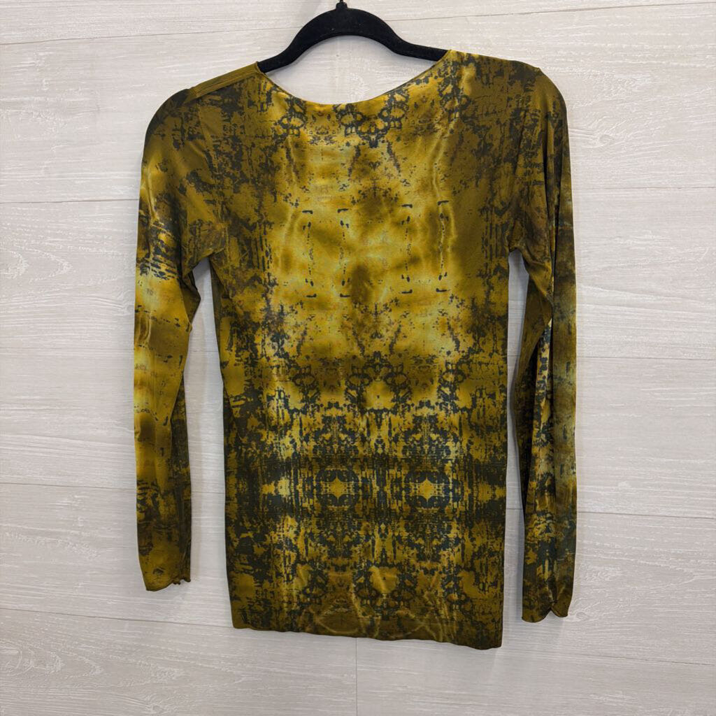 AMB Green Print Long Sleeve Top One Size