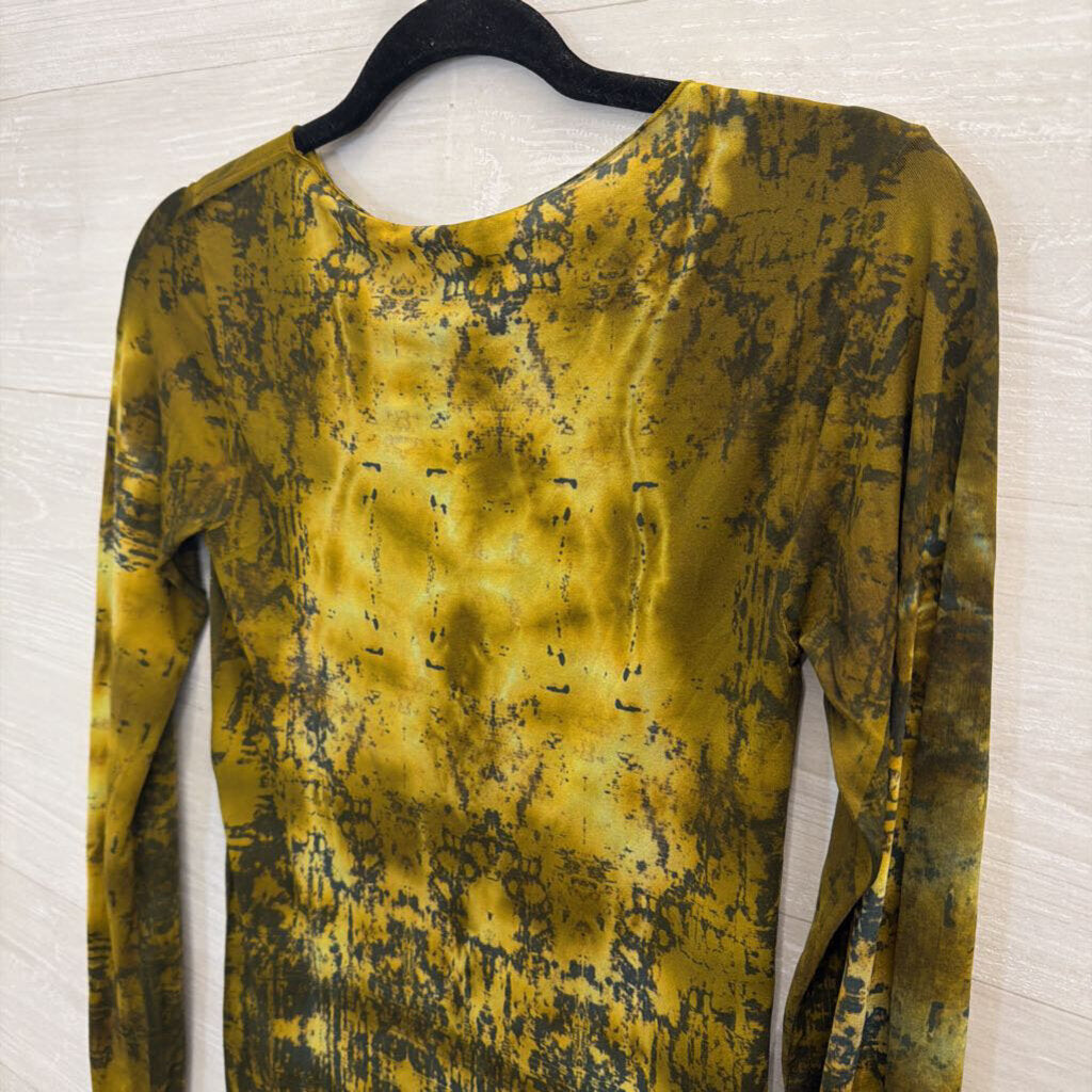 AMB Green Print Long Sleeve Top One Size
