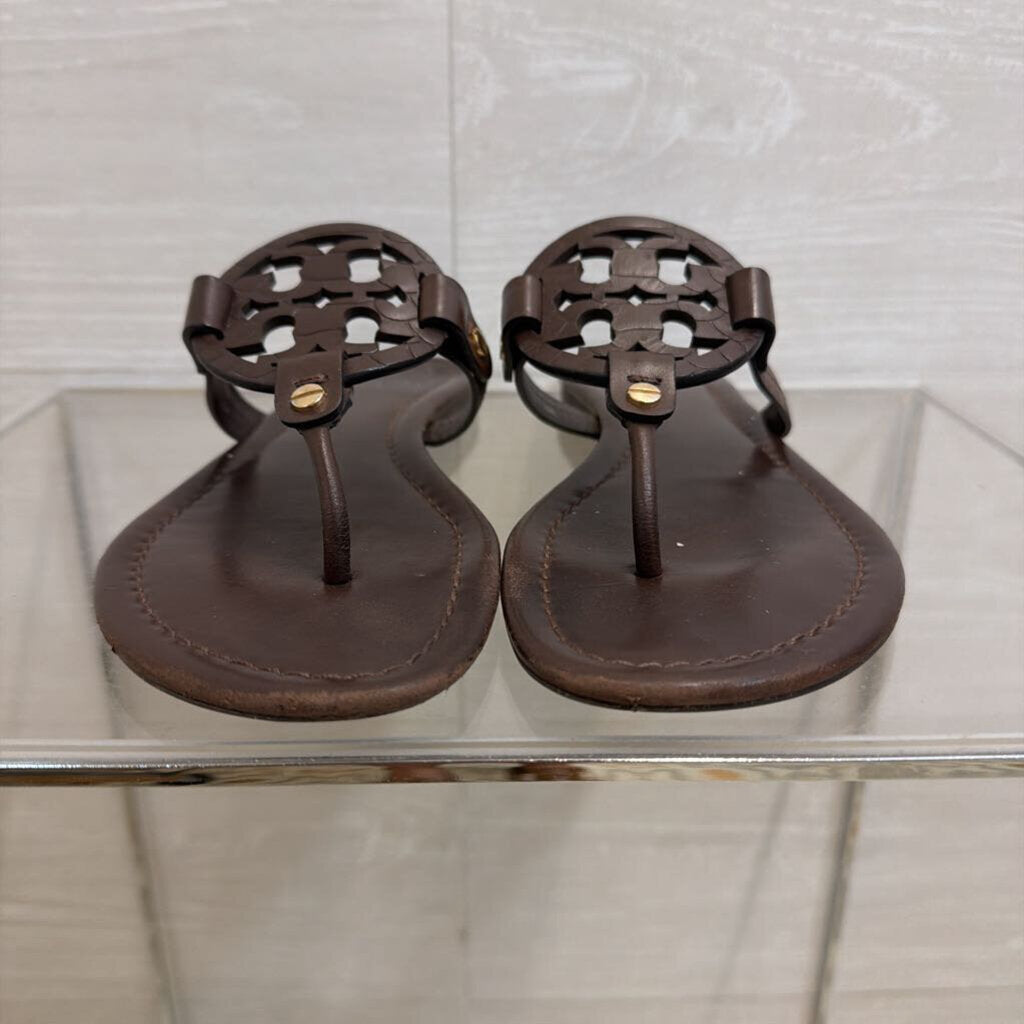 Tory Burch Brown Leather Miller Sandals 8.5