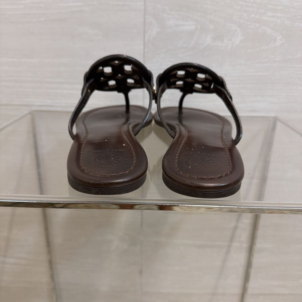 Tory Burch Brown Leather Miller Sandals 8.5
