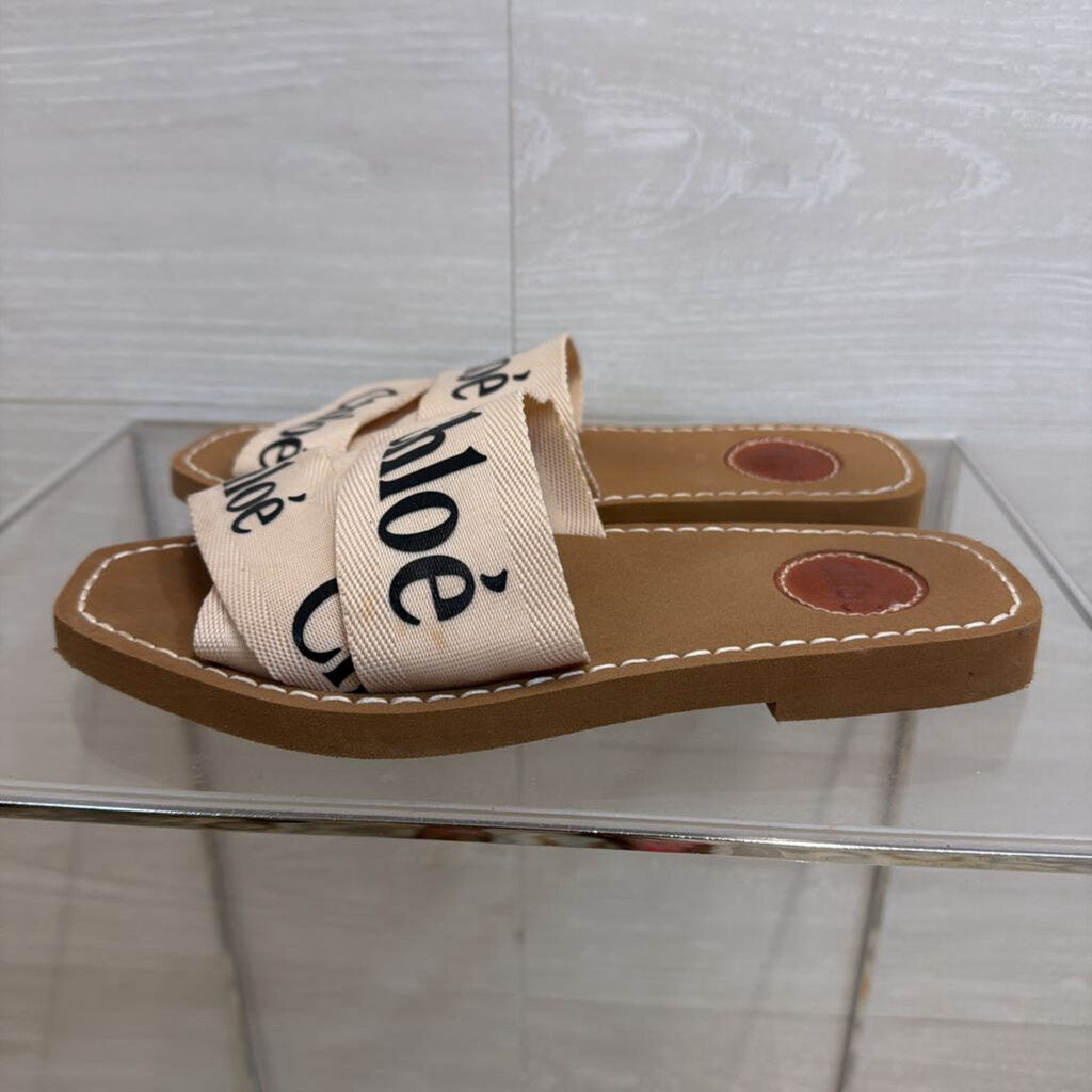 Chloe Woody Flat Slide Sandals 39