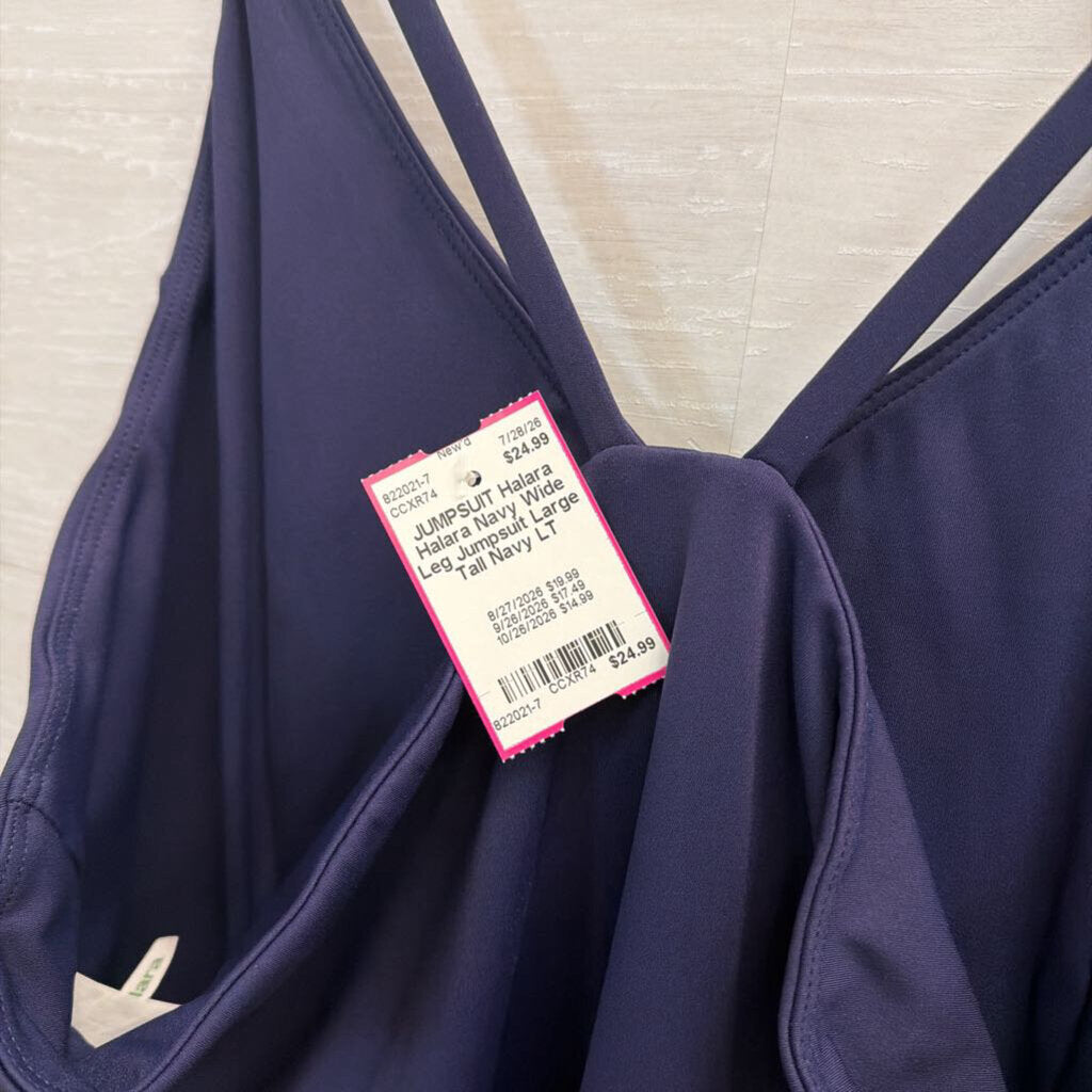 Halara Navy Wide Leg Jumpsuit Large Tall