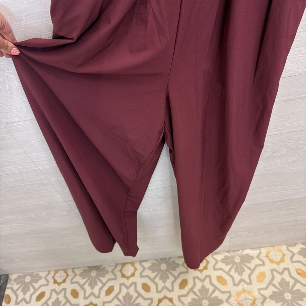 Halara Burgundy Wide Leg Jumpsuit Large Tall