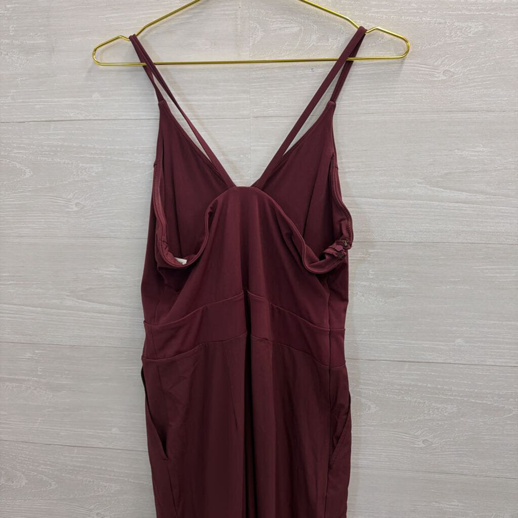 Halara Burgundy Wide Leg Jumpsuit Large Tall