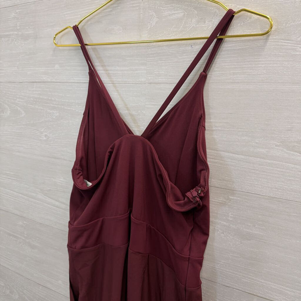 Halara Burgundy Wide Leg Jumpsuit Large Tall