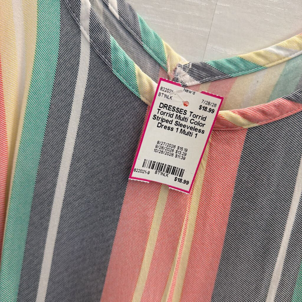 Torrid Multi Color Striped Sleeveless Dress 1