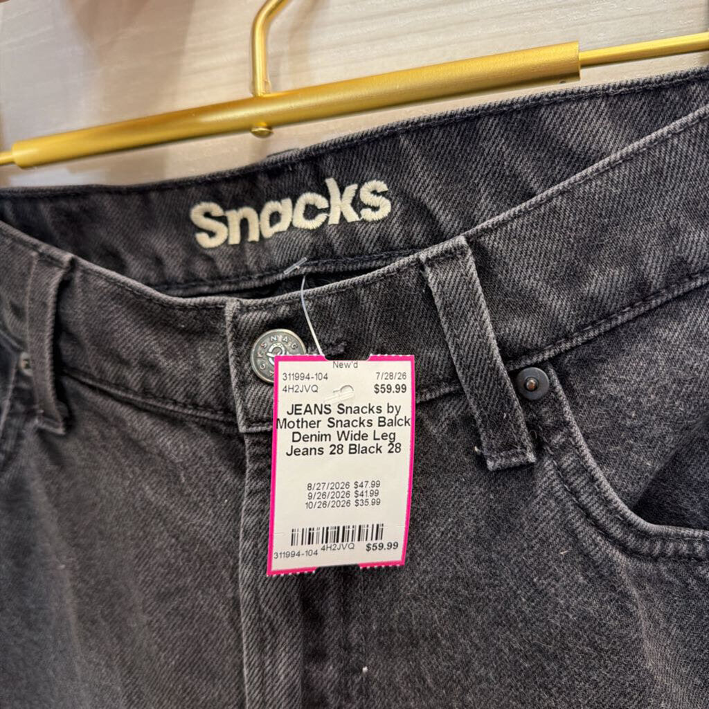 Snacks Balck Denim Wide Leg Jeans 28