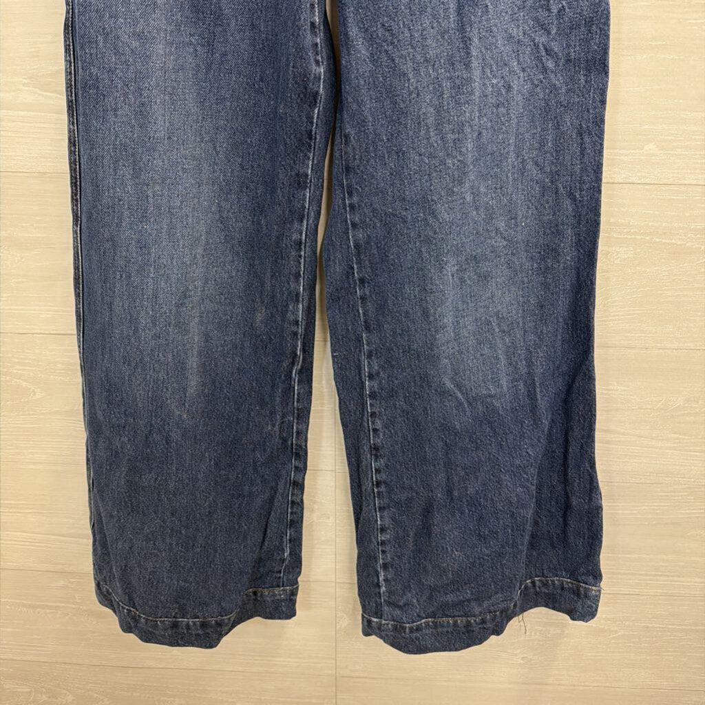 G Dark Wash Front Pocket Wide Leg Flare Jeans 28