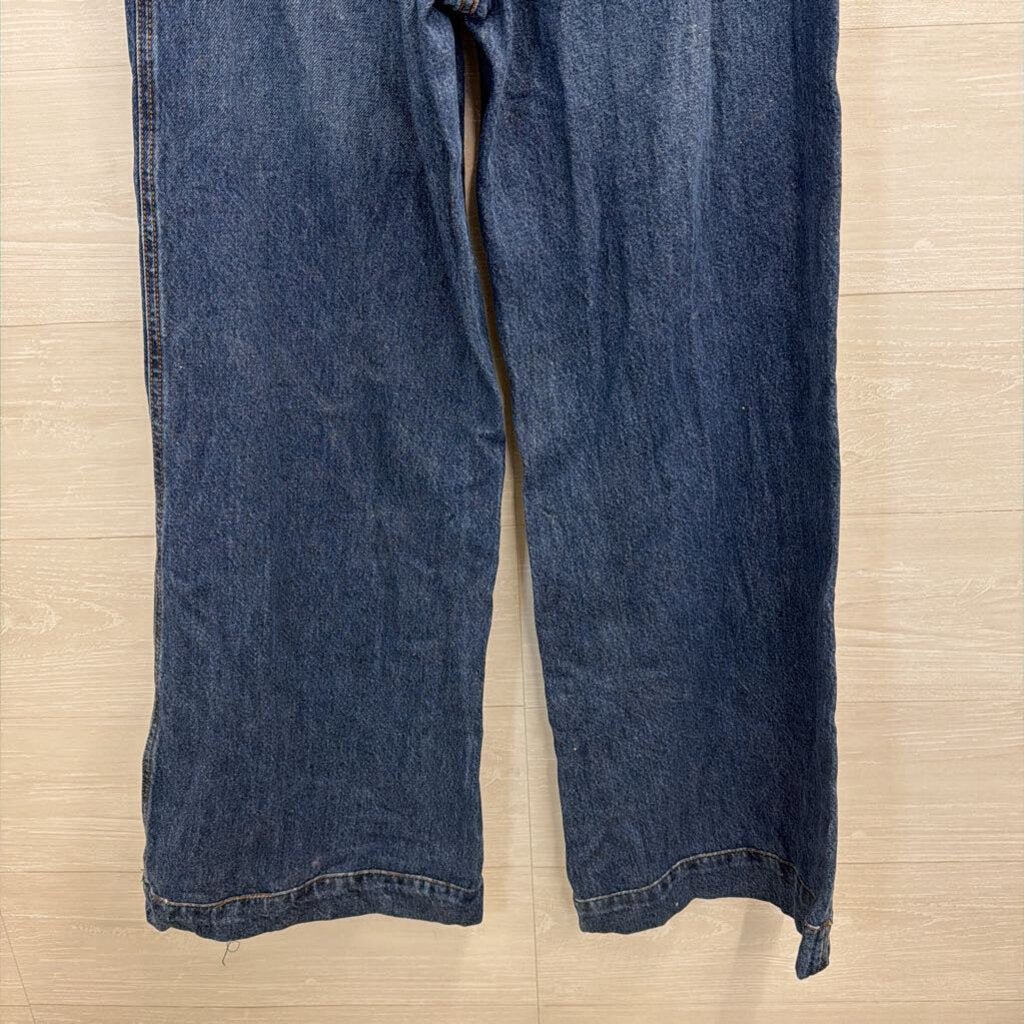 G Dark Wash Front Pocket Wide Leg Flare Jeans 28