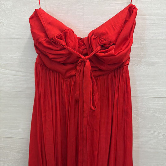 LuLus Red Strapless Maxi Dress Small