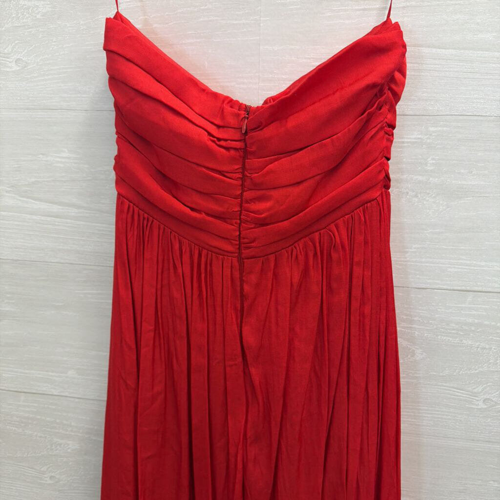 LuLus Red Strapless Maxi Dress Small