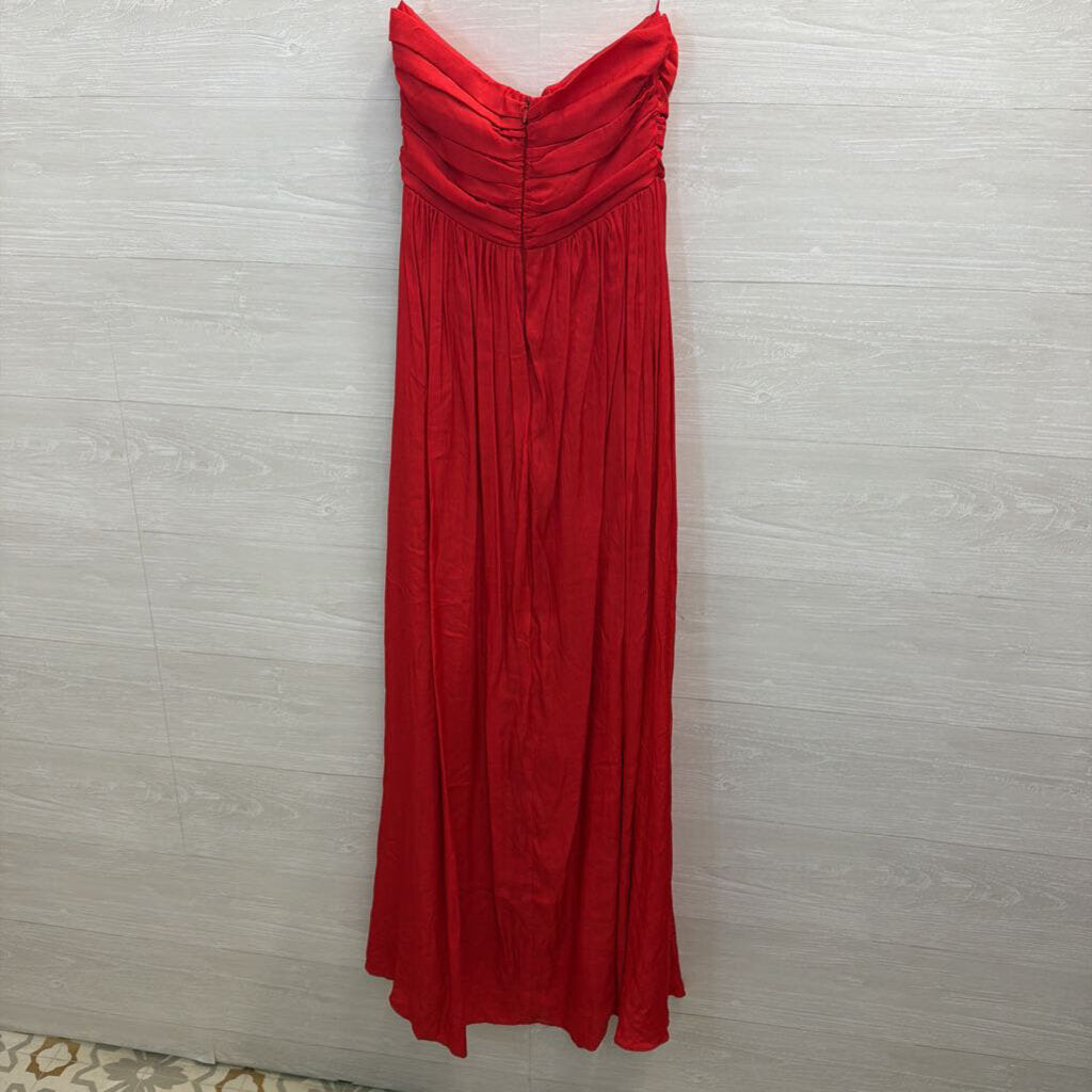 LuLus Red Strapless Maxi Dress Small