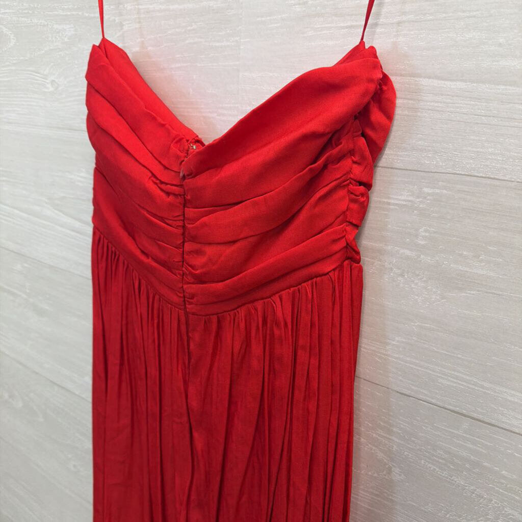 LuLus Red Strapless Maxi Dress Small