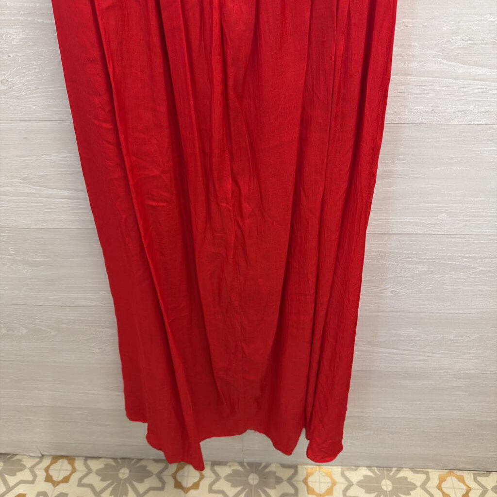 LuLus Red Strapless Maxi Dress Small