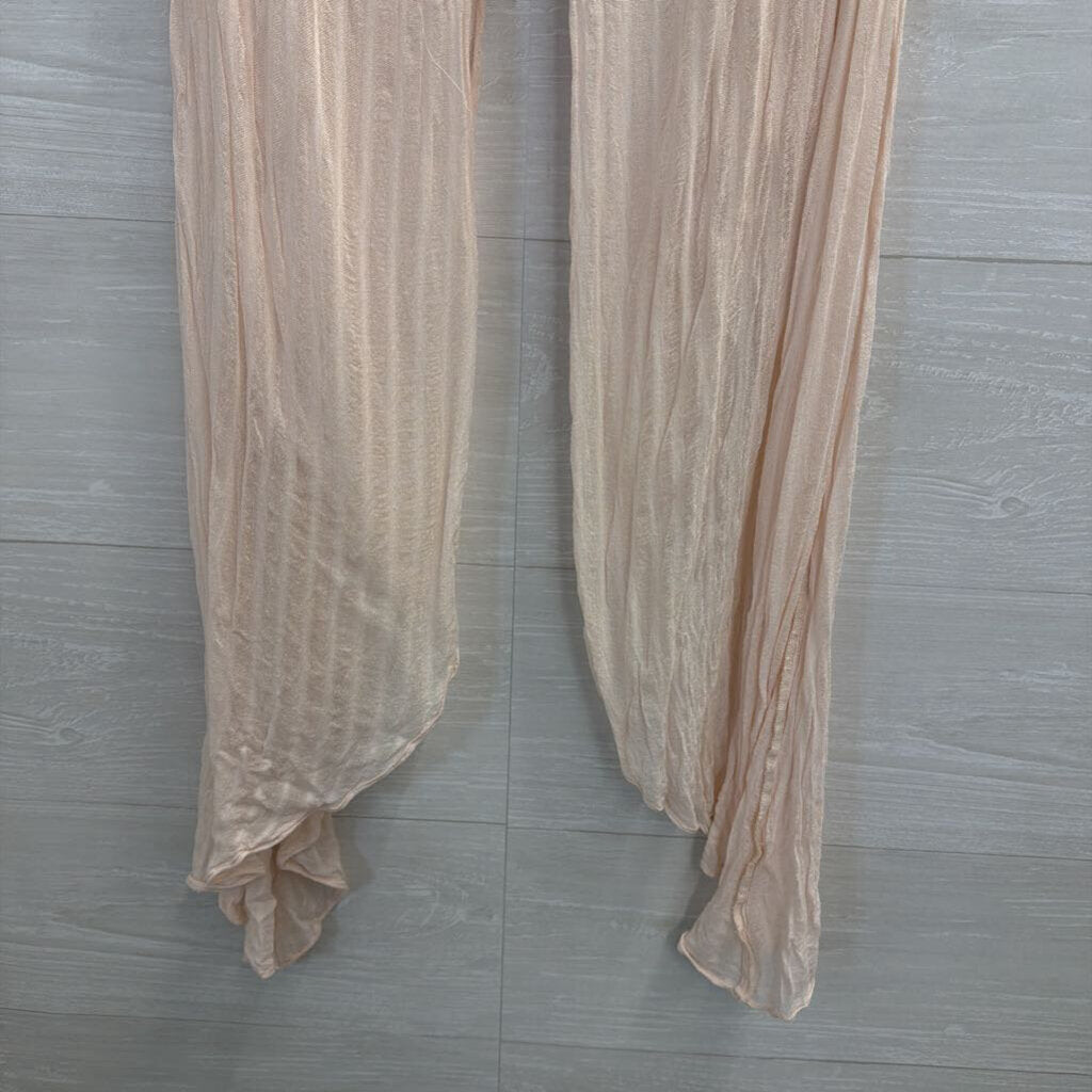 Free People Pink Strapless Split Detail Top Small