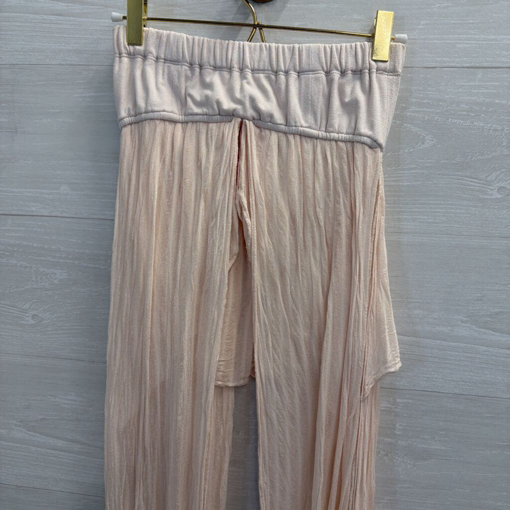 Free People Pink Strapless Split Detail Top Small