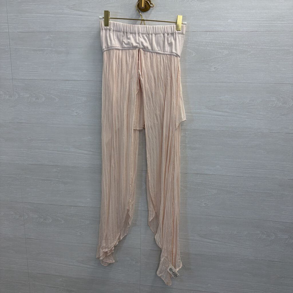 Free People Pink Strapless Split Detail Top Small