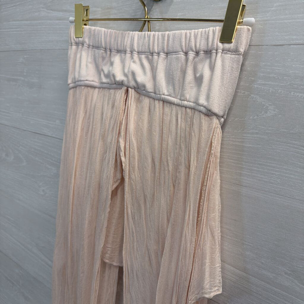 Free People Pink Strapless Split Detail Top Small