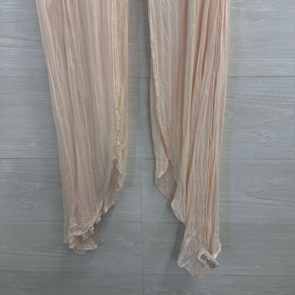 Free People Pink Strapless Split Detail Top Small