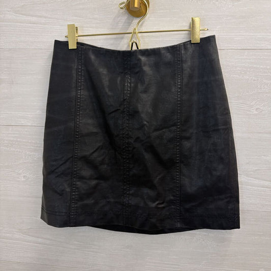 Free People Black Faux Leather Mini Skirt 4