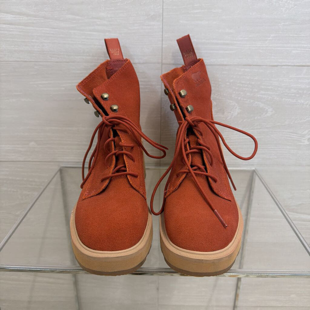 Sorel Burnt Orange Hi Line Heel Lace Boots 8