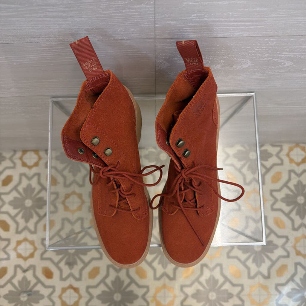 Sorel Burnt Orange Hi Line Heel Lace Boots 8