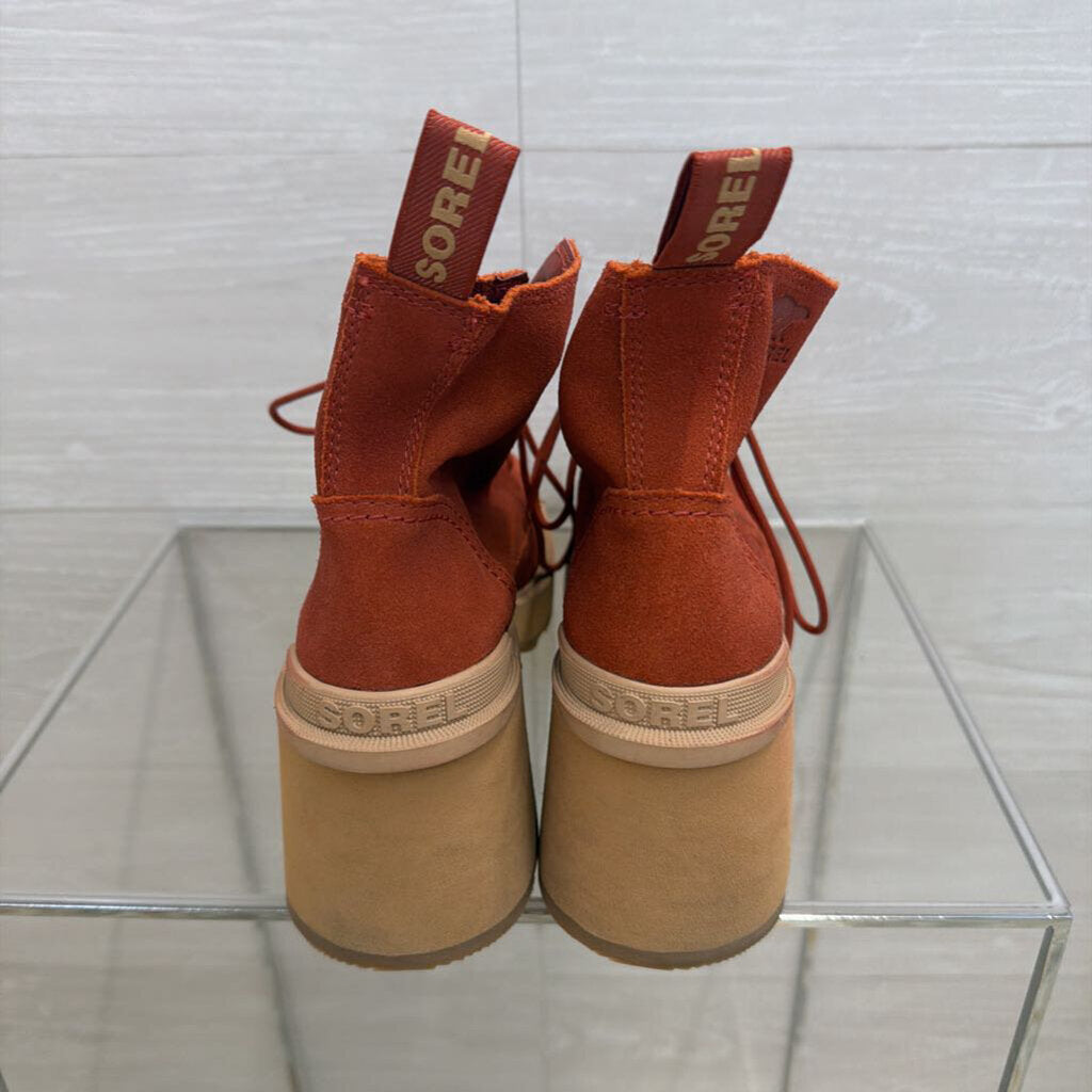Sorel Burnt Orange Hi Line Heel Lace Boots 8