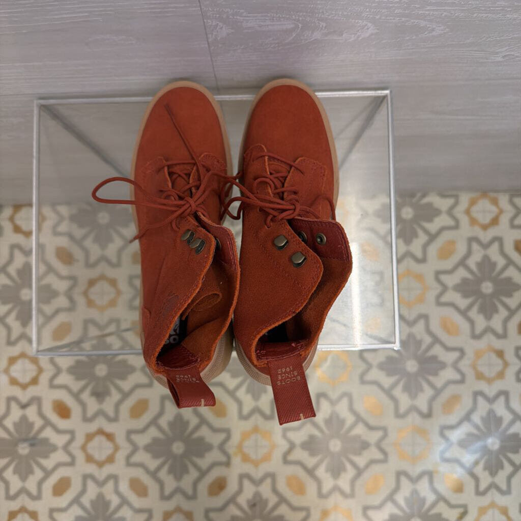 Sorel Burnt Orange Hi Line Heel Lace Boots 8