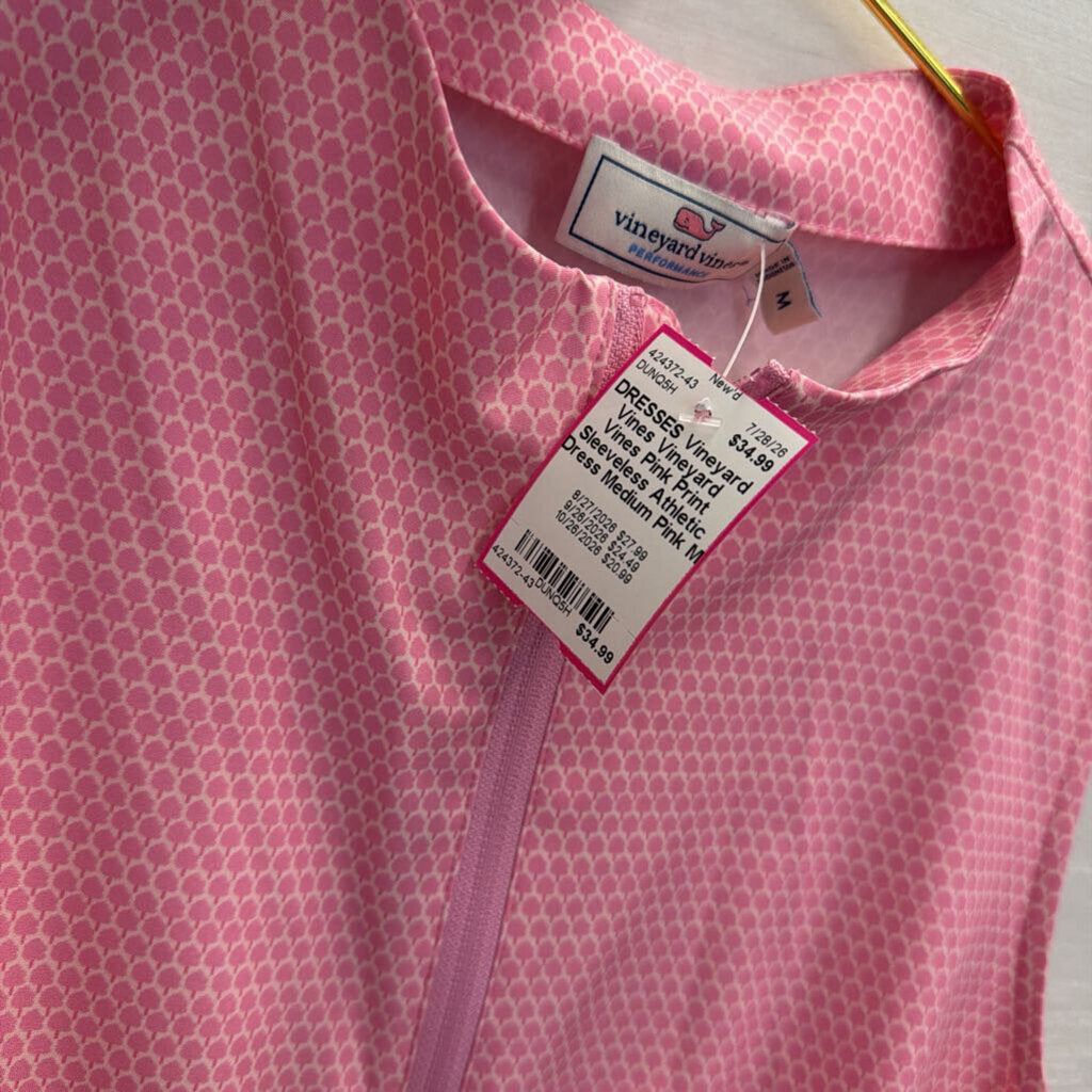 Vineyard Vines Pink Print Sleeveless Athletic Dress Medium