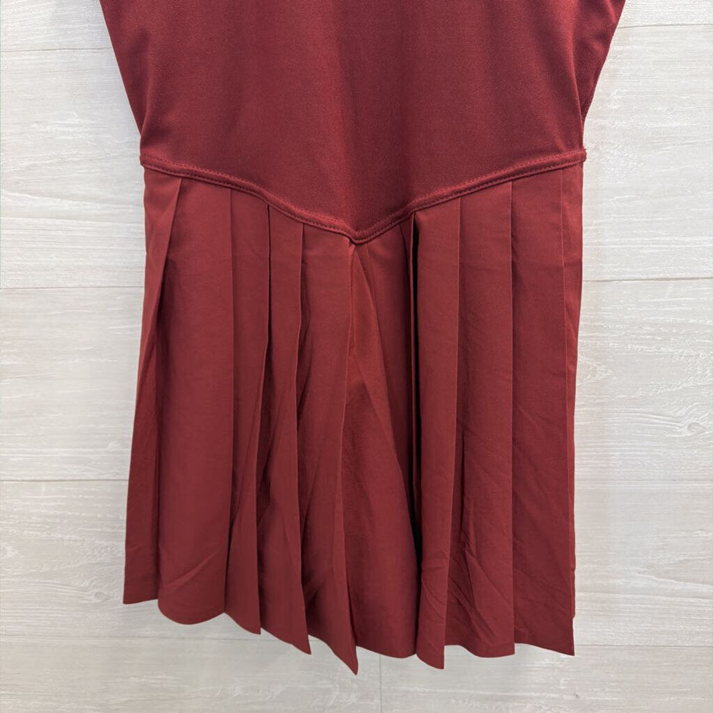 Danskin Burgundy Pleated Skirt Athletic Dress Small