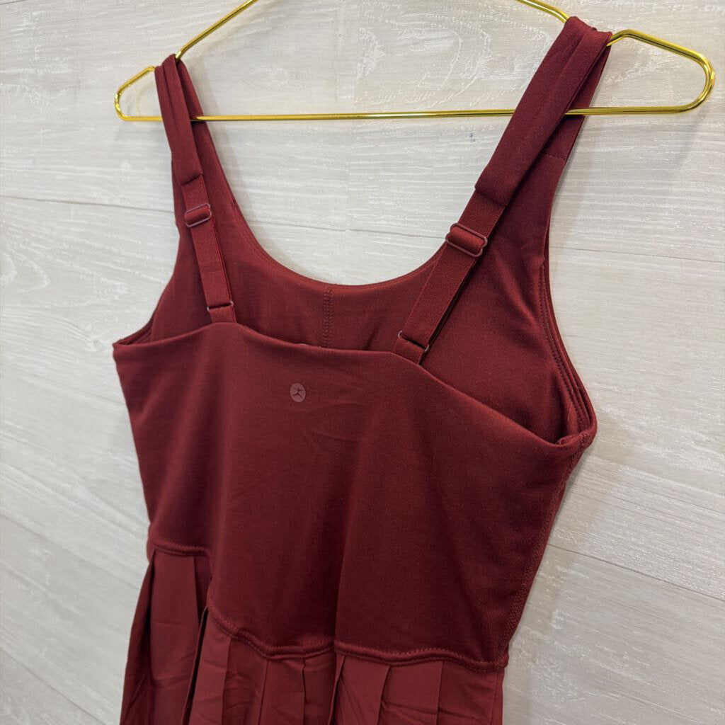 Danskin Burgundy Pleated Skirt Athletic Dress Small