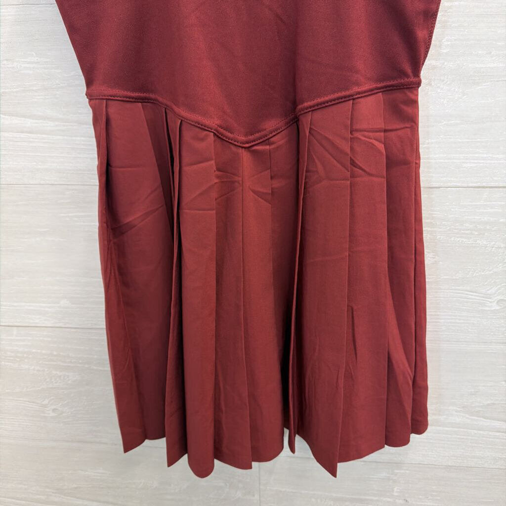 Danskin Burgundy Pleated Skirt Athletic Dress Small