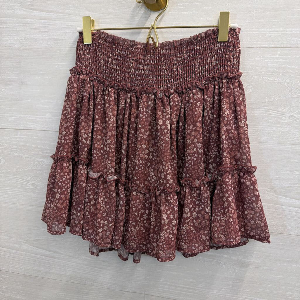 Altar'd State Mauve Floral Print Skirt Large