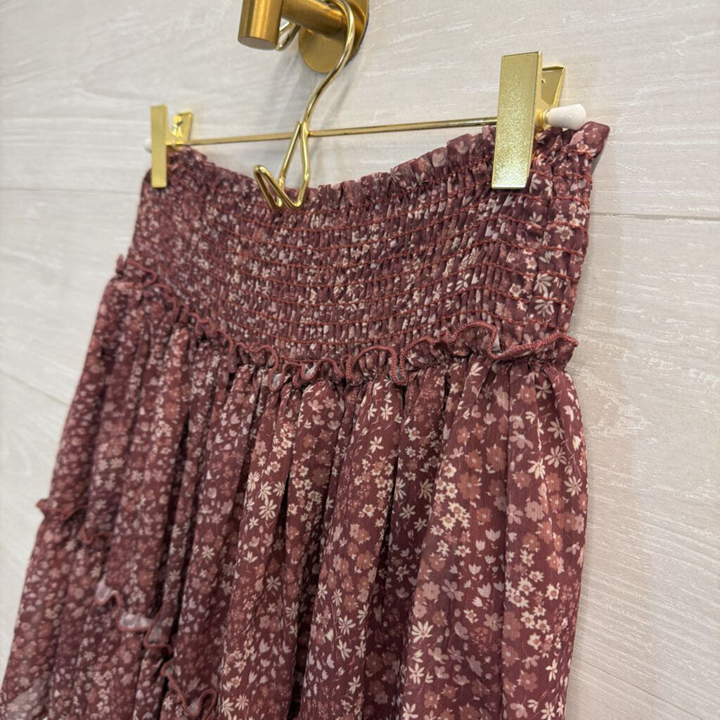Altar'd State Mauve Floral Print Skirt Large