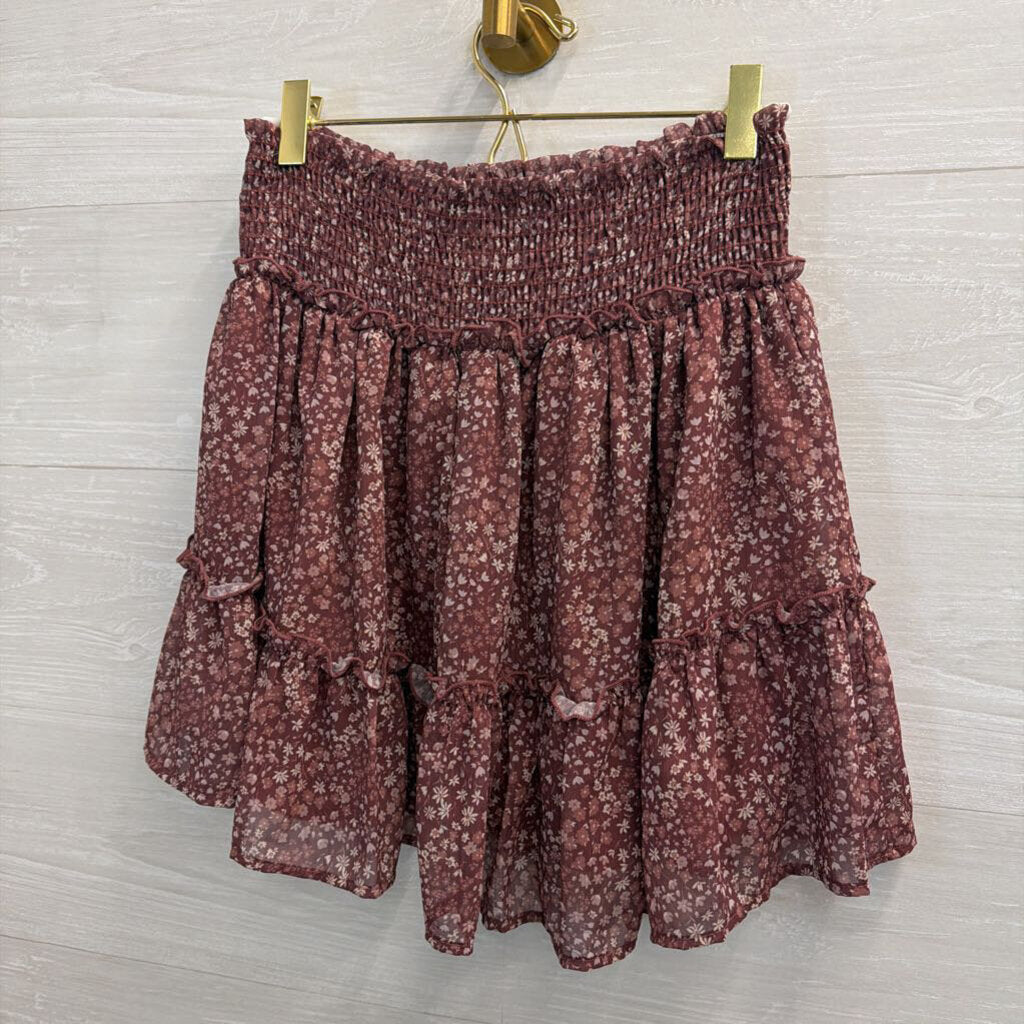 Altar'd State Mauve Floral Print Skirt Large