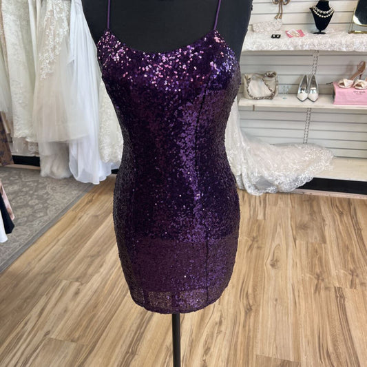 Lulus Purple Sequin Short Formal Dress Small