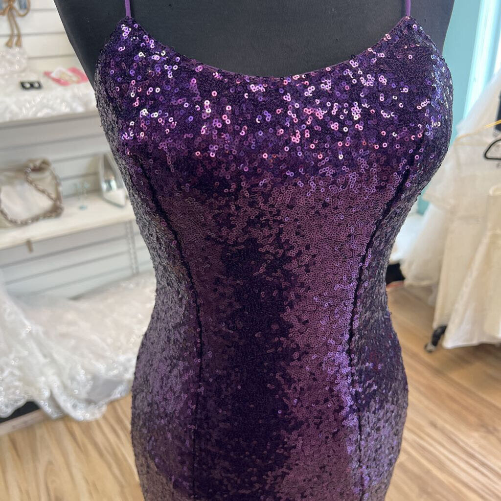 Lulus Purple Sequin Short Formal Dress Small