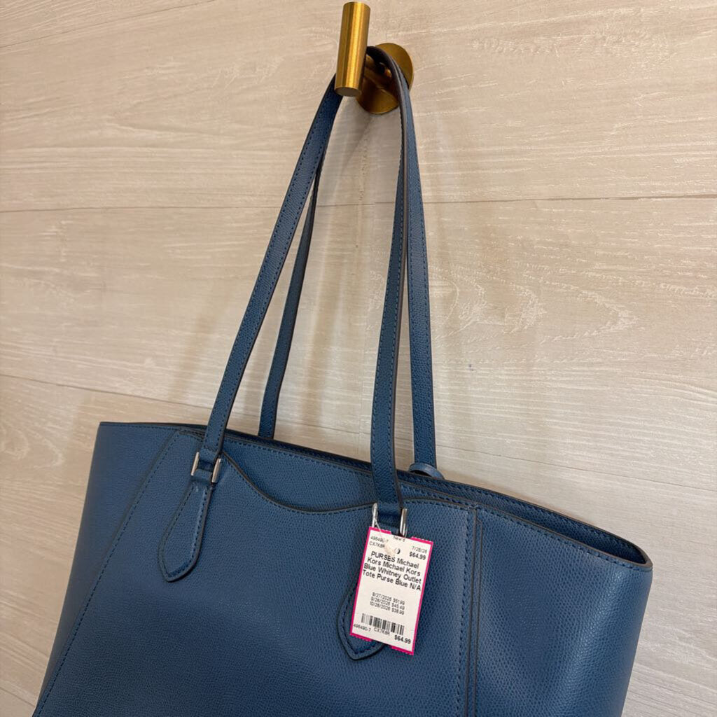 Michael Kors Blue Whitney Outlet Tote Purse