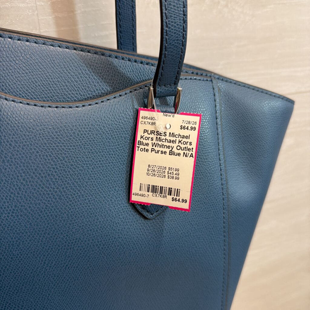 Michael Kors Blue Whitney Outlet Tote Purse