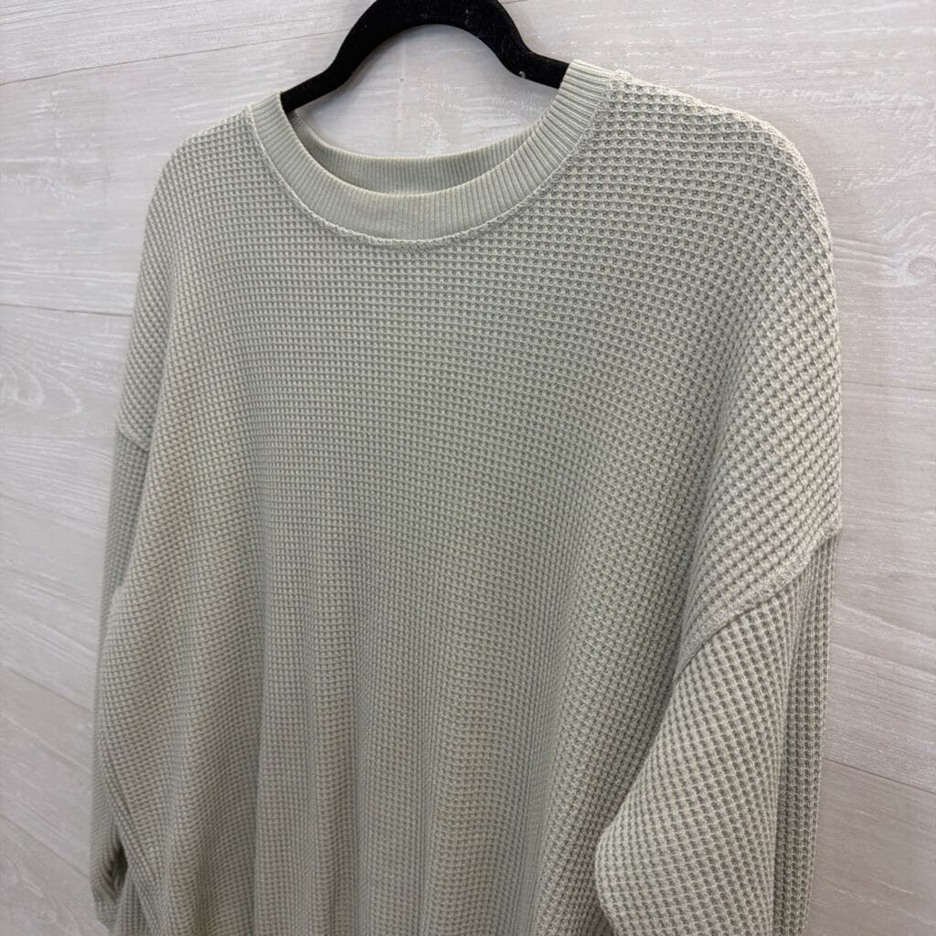 Aerie Light Green Waffle Long Sleeve Extra Small