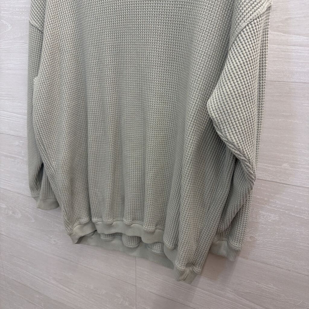 Aerie Light Green Waffle Long Sleeve Extra Small