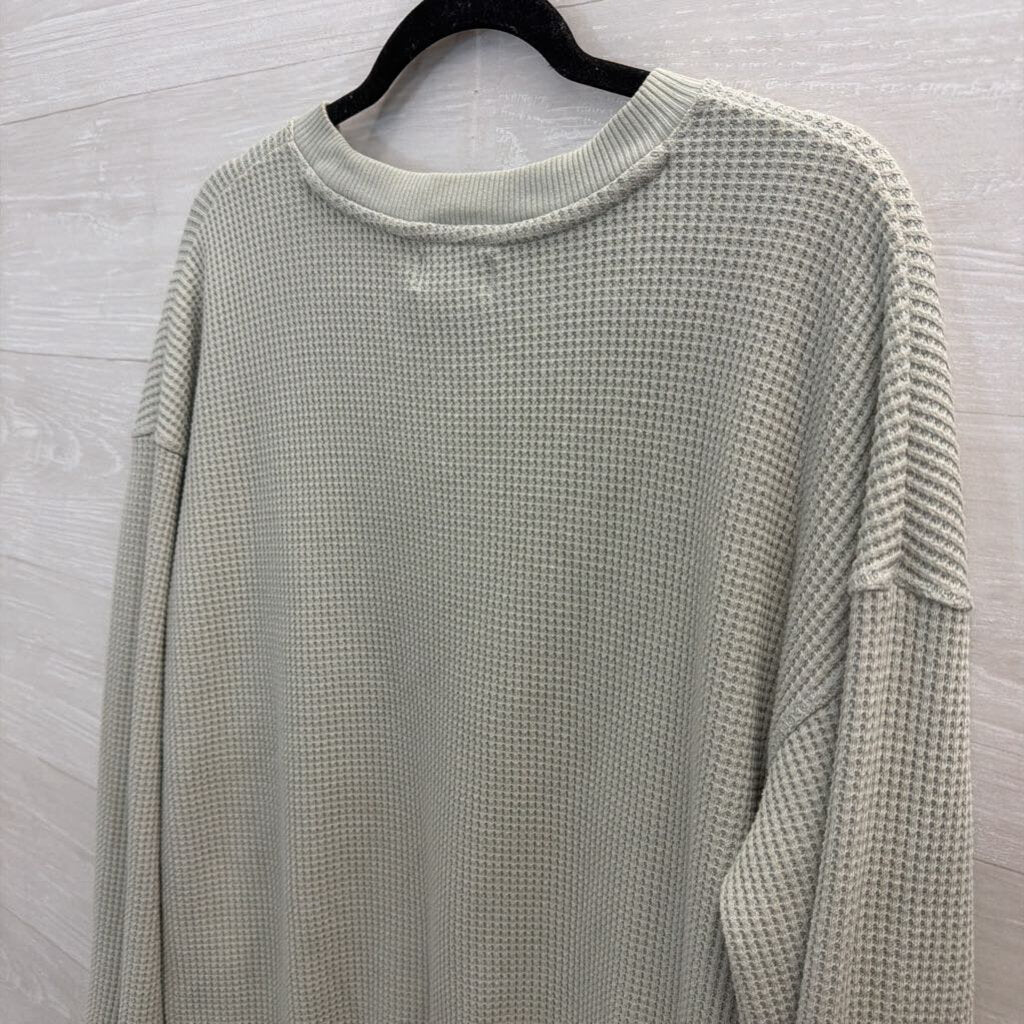 Aerie Light Green Waffle Long Sleeve Extra Small