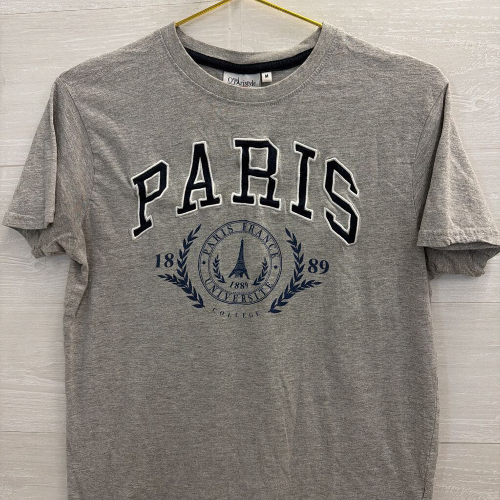 Paris Grey/Navy Graphic Tee Medium
