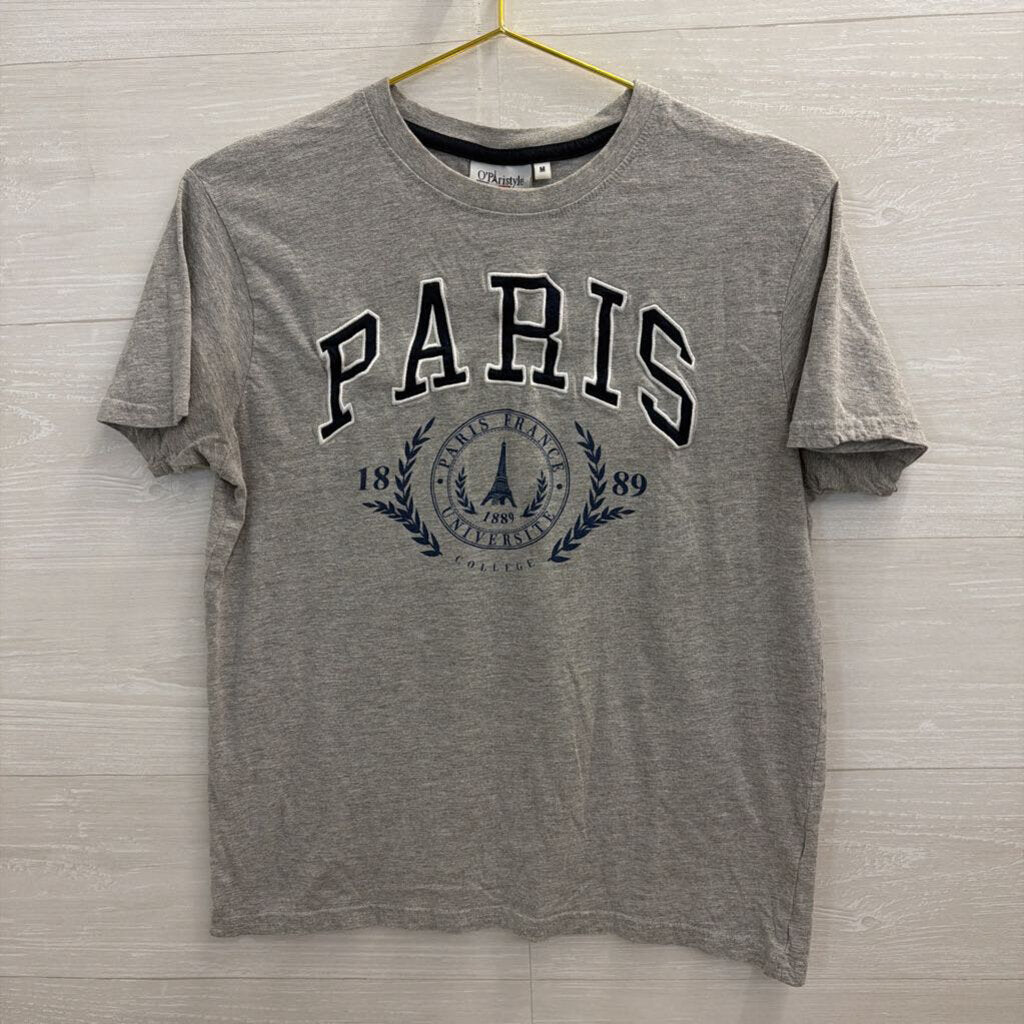 Paris Grey/Navy Graphic Tee Medium
