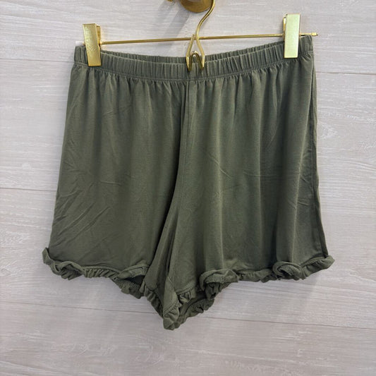 Aerie Green Ruffle Shorts Lounge Extra Extra Small